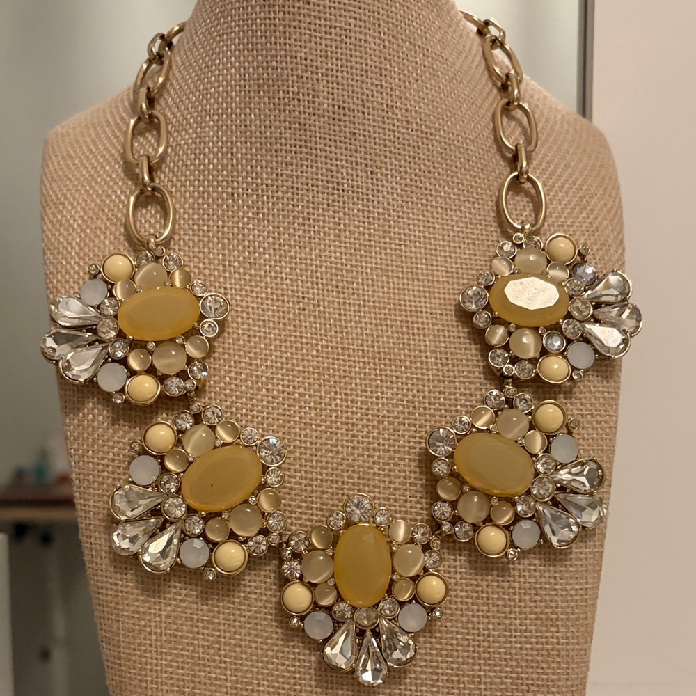 Banana Republic Gold and Yellow Statement Necklace